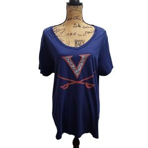 Fanatics University of Virginia‎ Cavaliers Navy Blue V Neck T Shirt 2XL